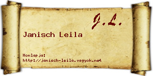 Janisch Leila névjegykártya